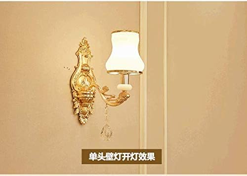 MBLYW LED Modern Style Wall Lamp European Style Chandelier Living Room Atmosphere Luxury Home Bedroom Crystal zinc Alloy Villa Set Dining Room Modern Minimalist lamp, White Single Head Wall lamp