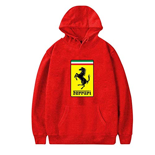 Mens Pullover Hood Ferrari Emblem Autumn Winter Sweatshirt Fleece