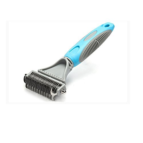 Pet Dematting Tool for Dogs - Dog Grooming Comb Professional Pet Rake Brush with 2 Sided Stainless Steel Grooming for Dogs and Cats with Medium and Long Hair Fur Perfection