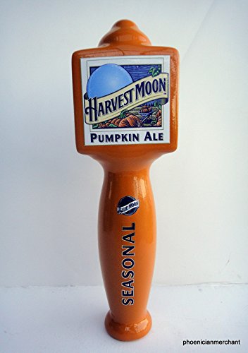 Blue Moon Harvest Moon Pumpkin Ale Seasonal Ceramic Large 3 Sided Pub Beer Keg Tap Lever Knob Handle