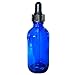 (12 Pack) 2 oz. Cobalt Boston Round with Black Glass Dropper