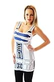 Star Wars R2-D2 Robot Juniors White Costume Tank Top Shirt