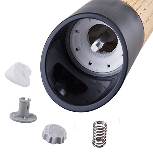 Wooden Pepper Grinder Salt And Pepper Grinder Set Adjustable Ceramic Grinder Holiday Gifts kitchen Accessories Spice Glass Salt And Pepper Shakers (2 PCS) With 2 Free Silicone Brushes