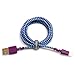 Tera Grand - Apple MFi Certified - 7X Durable Lightning to USB Braided Cable, 4 Ft iPhone 11 Pro Max 11 Pro 11 XS XS Max XR X 8 8 Plus 7 6 Plus 6 5s 5c 5 iPad Air Mini iPod (Purple & Blue)
