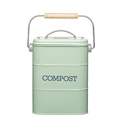 Kitchen Craft Living Nostalgia Metal Kitchen Compost Bin in English Sage Green