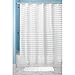 InterDesign 72 Width x 96 Length Inch Machine Washable Tuxedo Striped Fabric Extra Long Shower Curtain, White