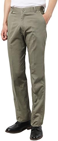 Slim J Loose Casual Business Button Closure Slim Straight Trouser Pants KHAKI 29