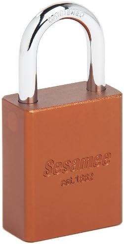 Sesamee 90218 KD Aluminum Rekeyable Safety Lock-Out with 1-1/2-Inch 40mm wide Padlock and 1-Inch Hardened Steel Shackle, Brown