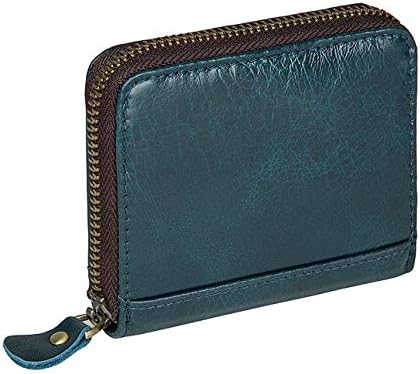 Women's Genuine Leather Wallet RFID Blocking Spacious Zipper Card Wallet Small Purse