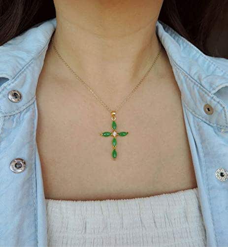 Amazon.com: Chinese Green Jade Cross Necklace - Emerald Candy Jade