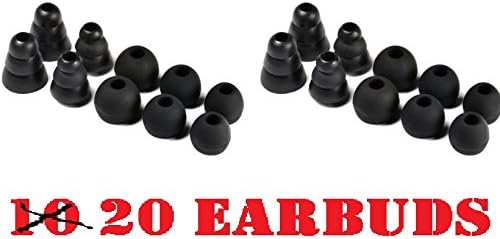 20 Assorted Replacement Ear Gels Bud Cushions compatible for Dr. Dre Monster Beats Stereo Headset (With Case)
