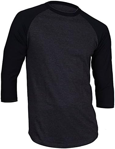 RD Mens 3/4 Sleeve Baseball T Shirt Soft Slim Fit Plain Jersey 1RDA3448