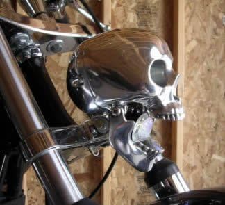 Polished Aluminum Skull Headlight