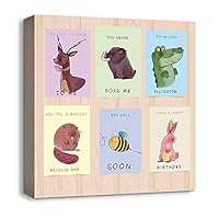 Canvas Wall Art Cartoon Picture Canvas Prints Home Artwork Decoration for Kids Bedroom Bathroom - 12x12 inches