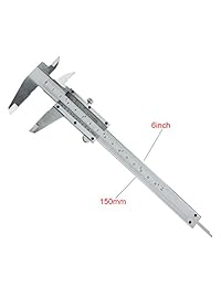 Vernier Caliper   Calibre profesional (acero inoxidable, para medición en el interior, exterior, profundidad y pasos, de 0 a 6 pulgadas 5.906 in)