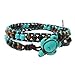 AeraVida Timeless Ocean Sea Turtle Tiger's Eye and Simulated Turquoise Double Wrap Bracelet | Double Wrap Bracelet | Turquoise and Tiger Eye Jewelry