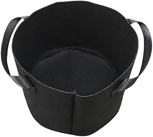 Lausatek Grow Bags with Handles Aeration Fabric Outdoor Black Container Gardening Planter Pot for Tomatoes, Fruit, Vegetables, Flowers and Plants - 4 Pack (3,5,7,15 Gallon)