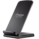 iPhone 8/ 8 Plus/ X Wireless charger, ELEPHAS Fast Wireless charger 2 Coils Qi Quick Wireless Charging Stand for Samsung Galaxy Note 8, S8 Plus, S7 Edge, S6 Edge Plus, Note 5 Black (No AC Adapter)