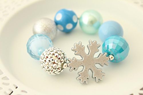 Blue Silver Ice Princess Snowflake Bracelet for Girls