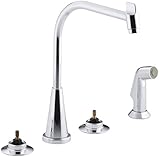 KOHLER K-7779-K-CP Triton Kitchen Sink Base Faucet, 12-1/4-Inch Spout Height, Polished Chrome (Handles Not Included)