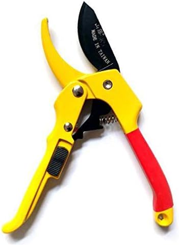 YQJ Garden Pruning Shears Professional Pruning Shears Labor-Saving Pulley Pruning Shears 18MM Opening Made of SK5 Steel Suitable for Branches and Fruit Trees (Yellow)