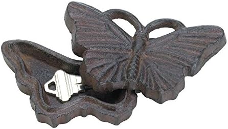 Cast Iron Butterfly Garden Key Hider Figurine Garden Decor