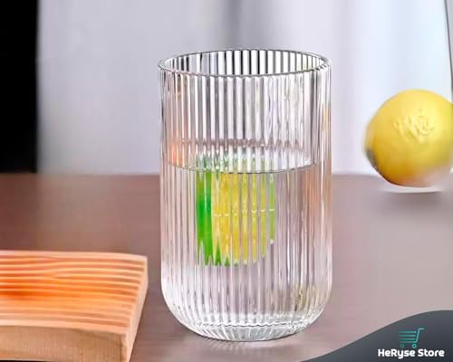 Jogo com 6 Copos Conjunto de Peças de Vidro Transparente, Linha 450ml para Suco e Água