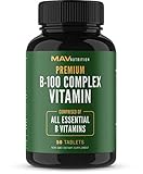 B-100 Complex Supplement Designed to Aid in Cellular Support to Supplement Energy and Healthy Immune System While Decreasing Stress Levels; Includes All Essential B Vitamins; Non-GMO; 50 Tablets