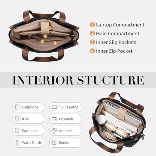 GOLF SUPAGS Convertible Laptop Bag, Laptop Backpack for Women, 15.6 Inch Laptop Casual Travel Bag for School, Travel, Work (Black)