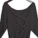 Yingkis Women Cut Out Loose Pullover Criss Cross Backless Sweater Shirt Top,B L