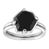 Silpada 'Black Hex' Sterling Silver Ring