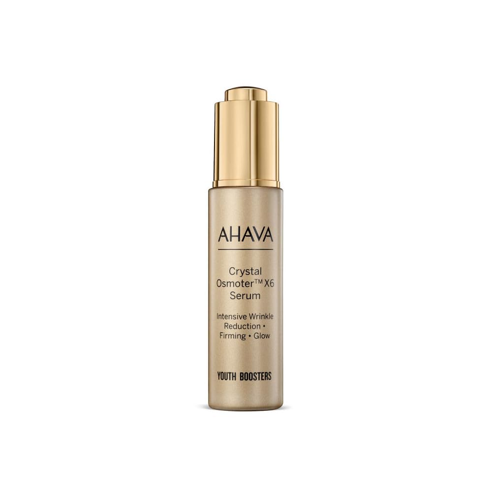 AHAVA Crystal Osmoter X6 Serum – Revolutionary Youth Booster & Intense Wrinkle Reduction, Enhances Youthful Glow & Firming, Enriched with Exclusive Blend of Dead Sea Osmoter & Jojoba Oil, 1 Fl.Oz