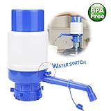 Drinking Water Pump, Manual Water Bottle Pump with Water Switch for 3 5 6 Gallon Jug