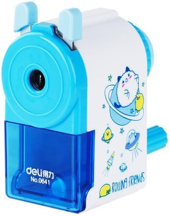 Famixyal New Cute Little Boy Blue Mechanical Pencil Sharpener Machine Manual Sharpener Pencil Cutter For Student Stationary School Supplies Kids Gift