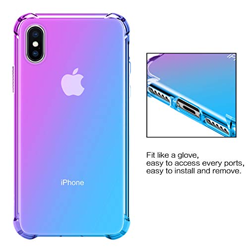 Salawat for iPhone Xs Case Clear iPhone X Case Cute Gradient Slim Anti