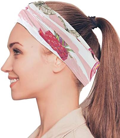 Reopx Popular Summer Pink Cool Cute Flamingo Elastic Headbands Head Wrap Shawl Sports Sweatband Face Mask Magic Scarf Hair Accessories Bands Ties For Women Men Girls Running Workout Fitness Yoga
