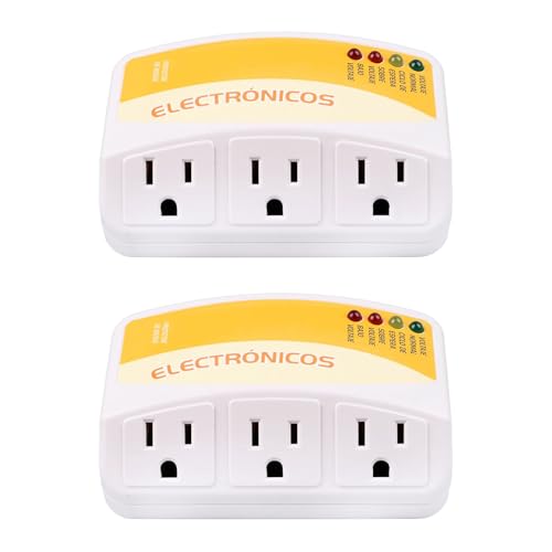 1 pcs Protector de voltaje de 3 tomas,1440W, 120V,12A,Protege contra sobretensiones de alto y bajo voltaje,Supresor de picos para Refrigerador,Congelador, Lavadora,TV,Microondas, Aire acondicionado