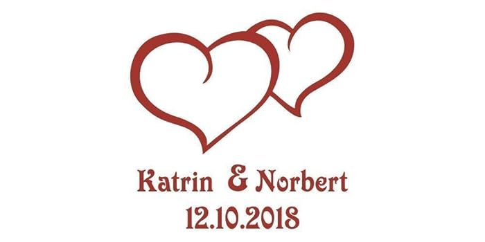 Autoaufkleber Hochzeit - Herzen romantisch