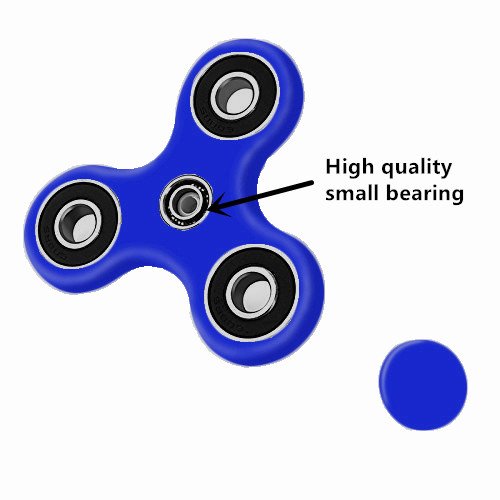 CASOFU Tri-Spinner Fidget Spinner Toy Stress Reducer Ceramic Bearing - Perfect For ADD, ADHD, Anxiety, and Autism Adult Children ,Blue - D