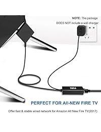 IFORU   Adaptador Ethernet compatible con Fire TV Stick GEN 2 All New Fire TV GEN 3 Fire TV 2017, Chromecast Ultra 2 1 Audio, Fast RJ45 100 mbps Network Adapter Aluminum Shell USB Power Cable 3.3FT