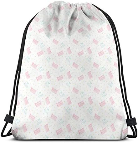 Birthday Cake - I'm One - Pink C18BS_94016 Custom Drawstring Shoulder Bags Gym Bag Travel Backpack Lightweight Gym for Man Women 16.9"x14"