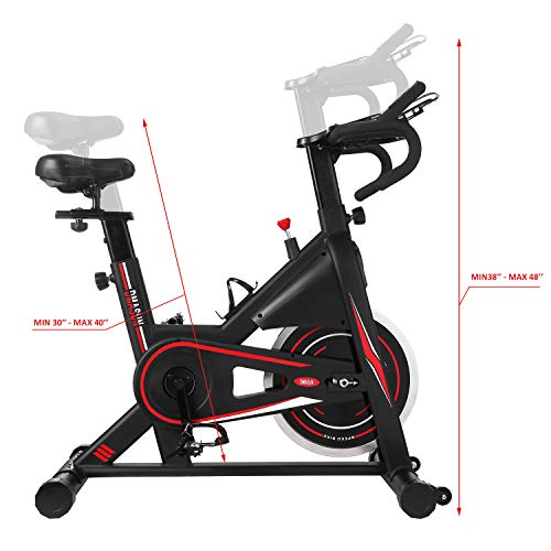 DMASUN Exercise Bike, Indoor Cycling Bike Stationary, Comfortable Seat Cushion, Multi - Grips Handlebar, 42Lbs Flywheel Upgraded Version (Black) - Thumbnail 5