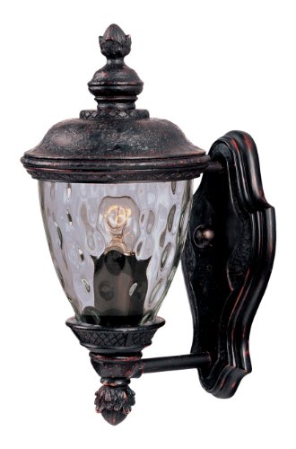 Maxim Carriage House Dc 1 Light Water Glass Outdoor Wall Lantern with Oriental Bronze Finish and Water Glass