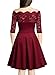 MissMay Women's Vintage Floral Lace Half Sleeve Boat Neck Cocktail Formal Swing Dress
