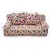 Alpertie Lovely Miniature Furniture Flower Print Sofa Couch With 2 Cushions For Barbie Flower, 8.50cm