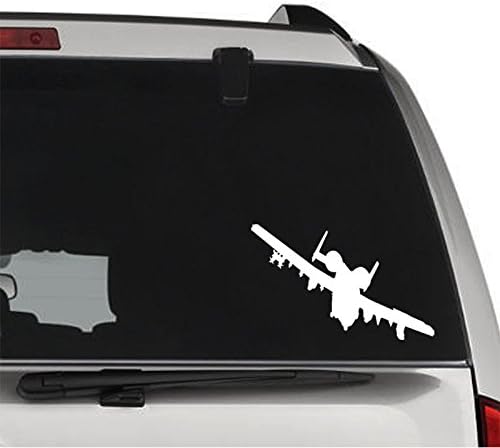 A-10 Thunderbolt Fighter Jet USAF CAS Warthog REMOVABLE Vinyl Decal Sticker For Laptop Tablet Helmet Windows Wall Decor Car Truck Motorcycle - Size (07 Inch / 18 Cm Wide) - Color (Matte Black)