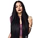 RONGDUOYI Lanting Hair Heat Resistant Fiber Hair Synthetic Wig Mermaid Black Color Silk Straight Synthetic Lace Front Wigs for Women Girls(22inch lace front wig)
