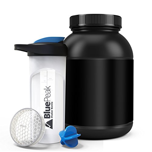 image for BluePeak Protein Shaker Bottle 28-Ounce, 2-Pack, with Dual Mixing Tech