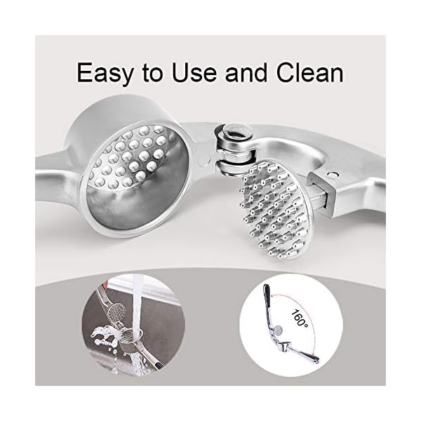 Garlic Press, Garlic Crusher Press to Press Clove and Smash Ginger Handheld Zinc Alloy Rust-Proof Tool for Kitchen