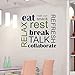 Edvoynlm Break Room Decor Break Room Decals for Walls Eat Relax Wall Decal Break Room Wall Stickers Eat Rest Decal Eat Wall Decal Break Room Decor
